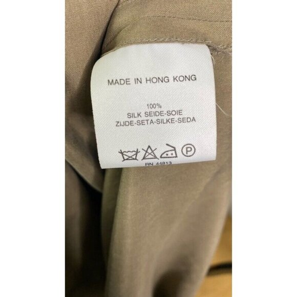 Jaeger Vintage Button Front Shirt Brown Long Sleeve Collared Pockets 100% Silk S - Picture 5 of 10